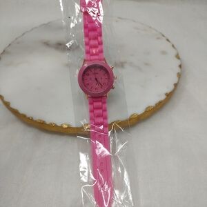 New Pink Silicone Women's Watch